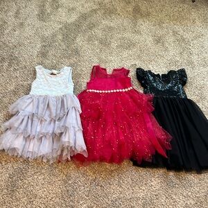 Elegant Kids Formal Dress Set - Red, Gray, Black